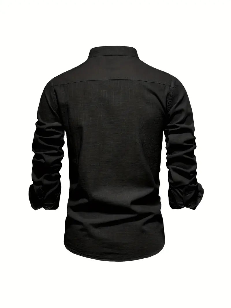 Men's Slim-Cut Desk-to-Dinner Shirt with Long Sleeves