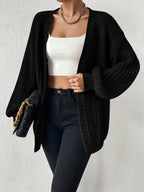 Women's Draped Open-Front Cardigan in Soft Chunky Knit