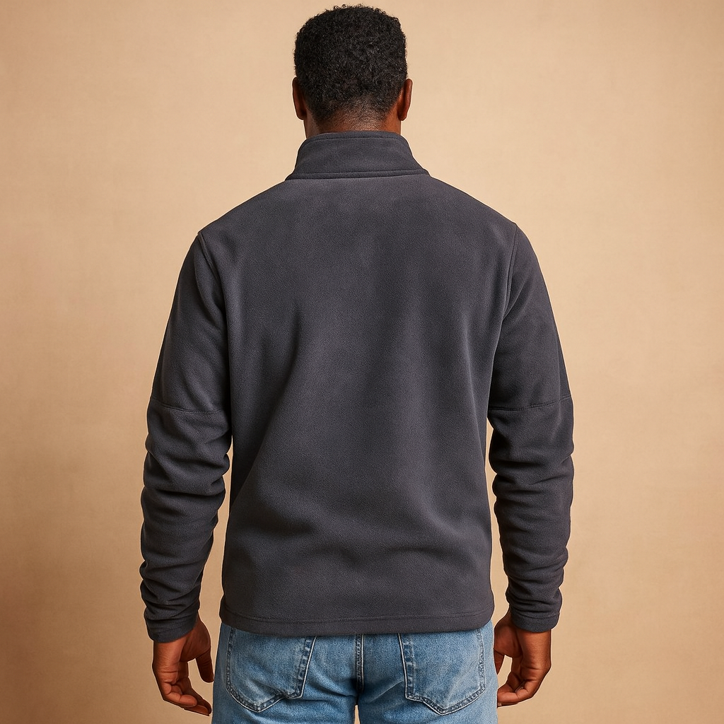 Men's Stand-Collar Fleece Half-Zip Jumper for Everyday Warmth