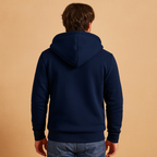 Men's Everyday Fleece-Lined Hoodie with Zip Front and Ribbed Cuffs