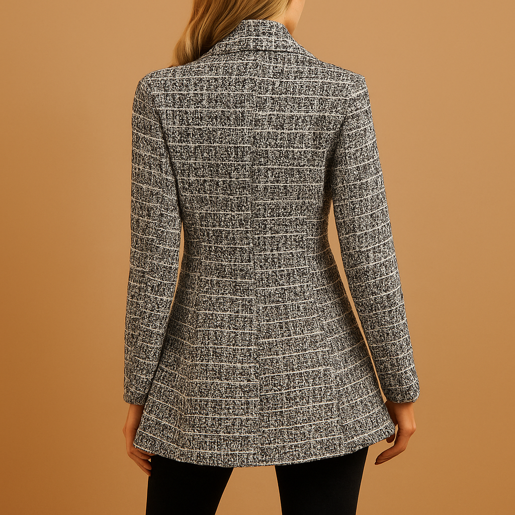 Women's Printed Sharp-Shoulder Double-Breasted Blazer