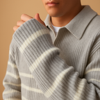 Men's Smart-Casual Print Knit Jumper with Zip Collar