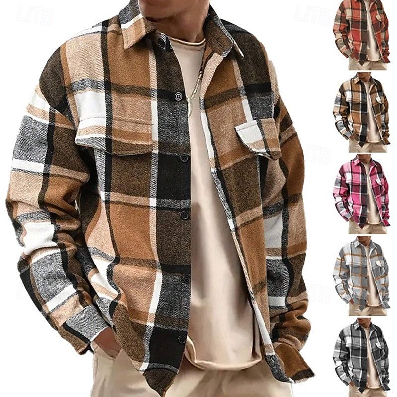 Men's Timeless Check Shirt Jacket to Wear Open or Buttoned