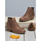 Women's Classic Cutout Ankle Boots with Easy Side Zip