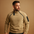 Men's Sleeve-Pocket High-Neck Layering Jumper - Khaki