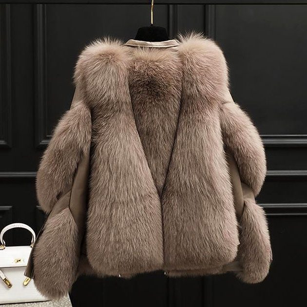 Women's Statement Leather-Look Zip Jacket with Faux Fur Shoulders