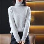 Women's Soft Rib-Knit High Neck Jumper for Everyday Layering