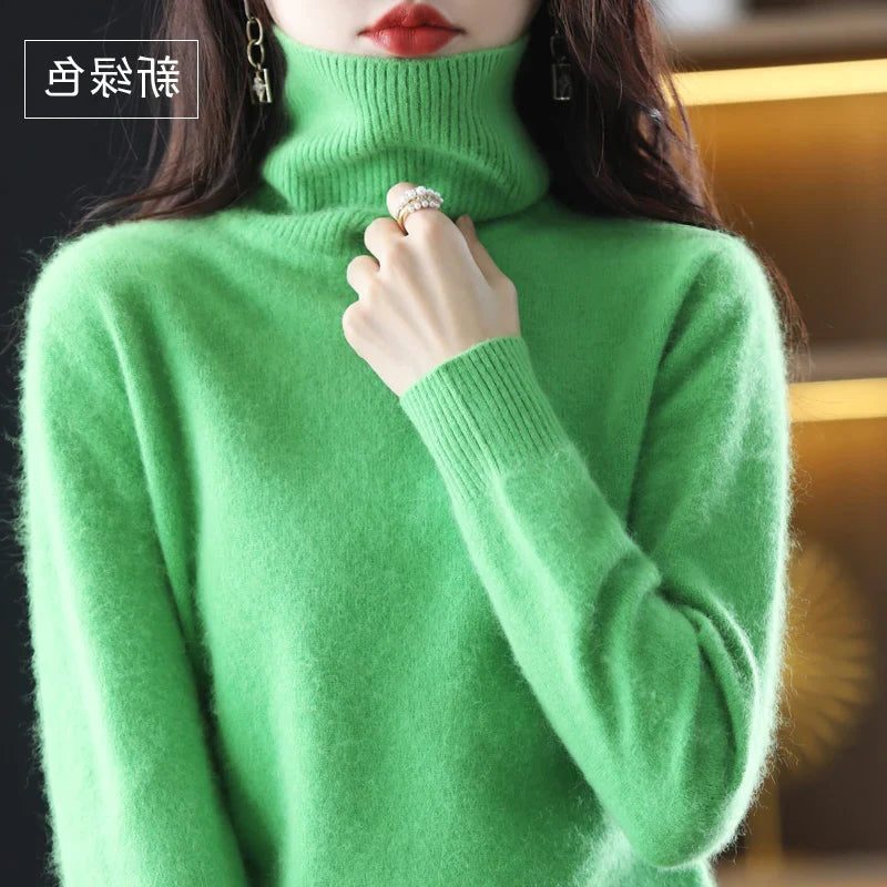 Women's Soft Rib-Knit High Neck Jumper for Everyday Layering