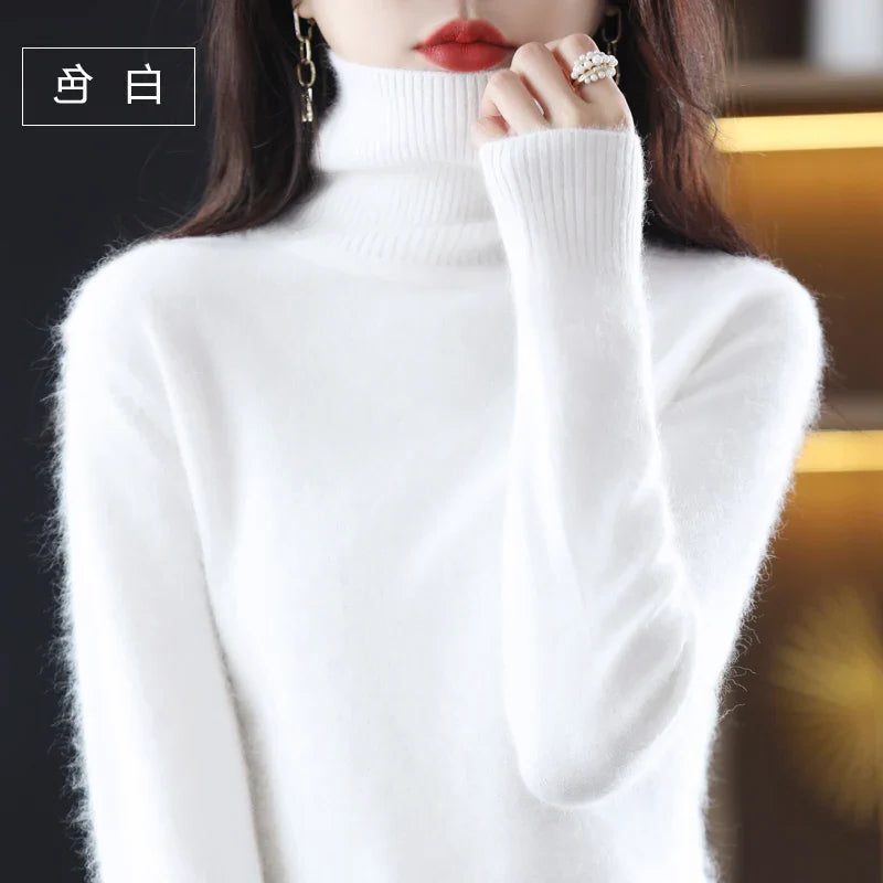 Women's Soft Rib-Knit High Neck Jumper for Everyday Layering