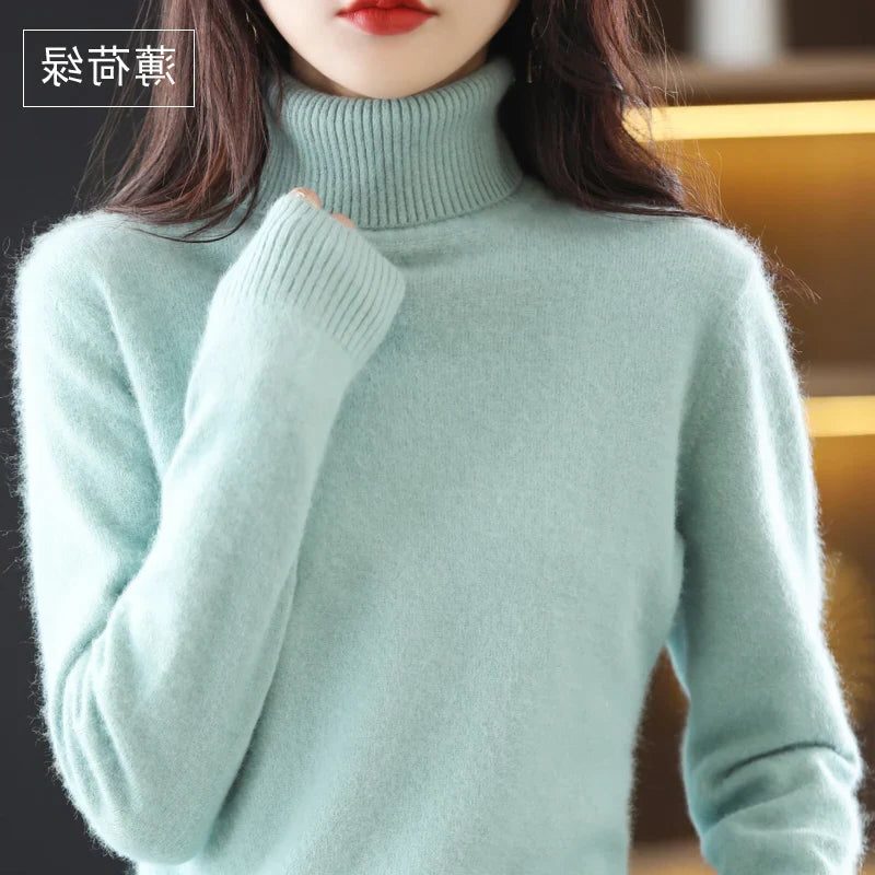 Women's Soft Rib-Knit High Neck Jumper for Everyday Layering