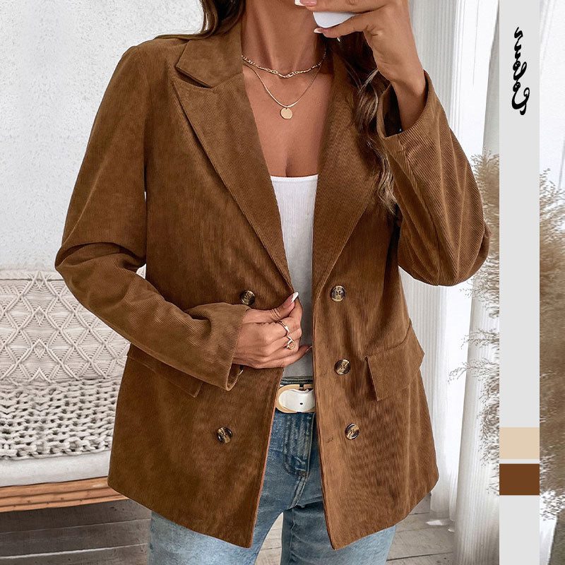 Women's Fine-Rib Corduroy Blazer in a Loose Oversized Cut
