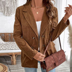Women's Fine-Rib Corduroy Blazer in a Loose Oversized Cut