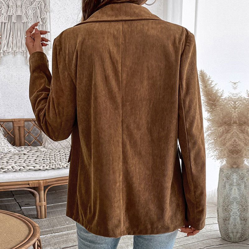 Women's Fine-Rib Corduroy Blazer in a Loose Oversized Cut