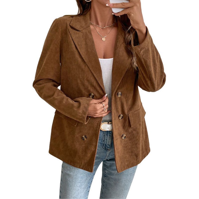 Women's Fine-Rib Corduroy Blazer in a Loose Oversized Cut