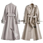 Women's Belted Double-Breasted Midi Trench with Relaxed Cut