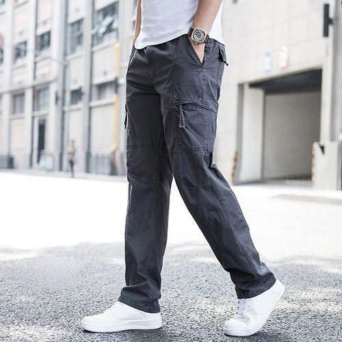 Men's Four-Way Stretch Travel Trousers with Cargo Pockets - Navy