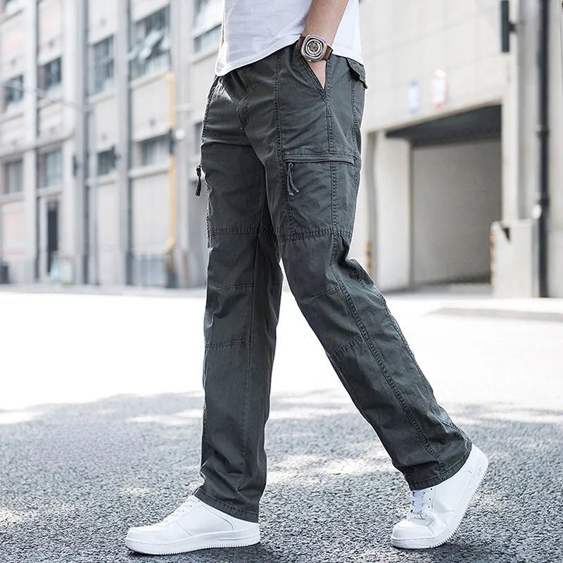 Men's Four-Way Stretch Travel Trousers with Cargo Pockets - Dark Grey