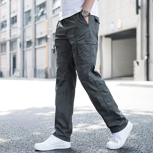 Men's Four-Way Stretch Travel Trousers with Cargo Pockets - Dark Grey