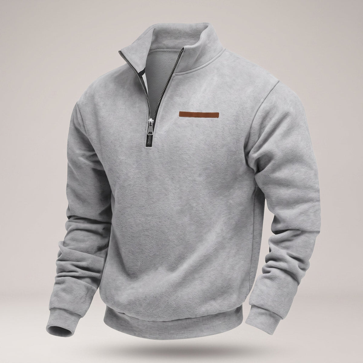 Men's Shape-Holding Fleece Sweatshirt in a Modern Cut - Grey