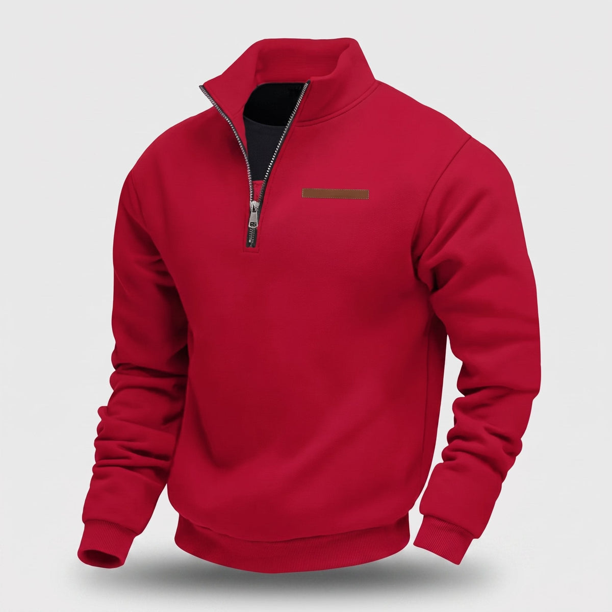 Men's Shape-Holding Fleece Sweatshirt in a Modern Cut - Red