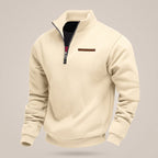 Men's Shape-Holding Fleece Sweatshirt in a Modern Cut - Beige