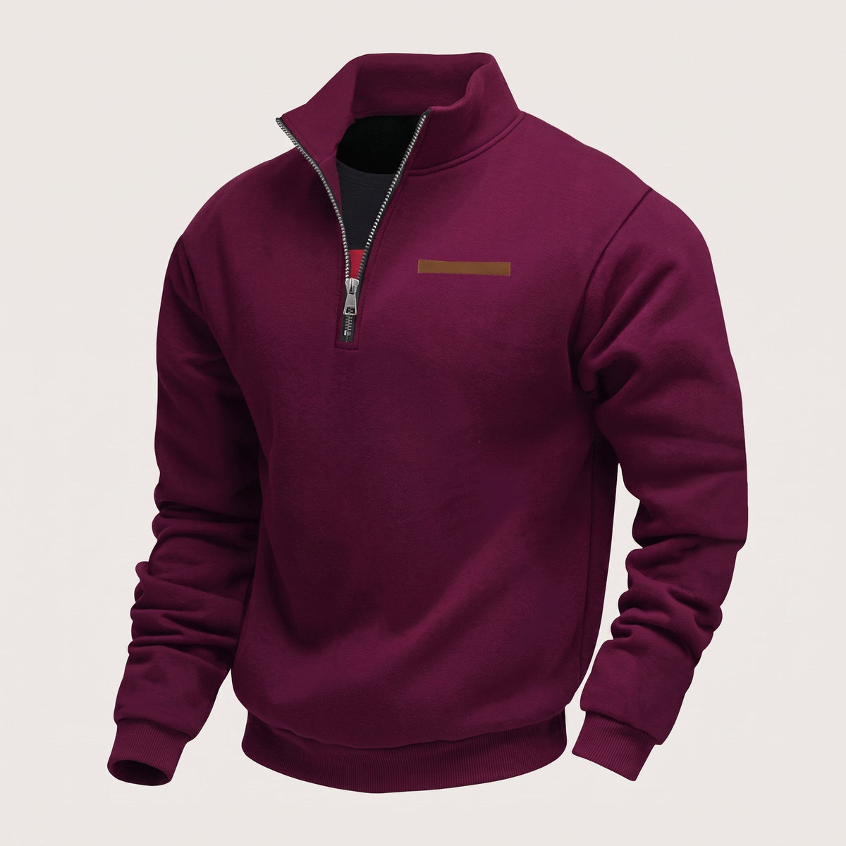 Men's Shape-Holding Fleece Sweatshirt in a Modern Cut - Pink Red