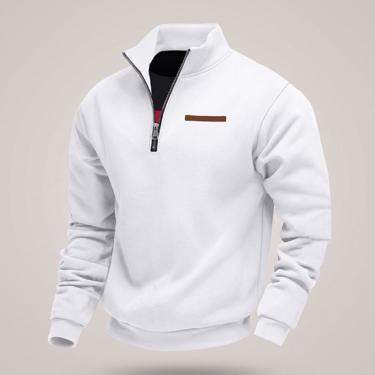 Men's Shape-Holding Fleece Sweatshirt in a Modern Cut - White