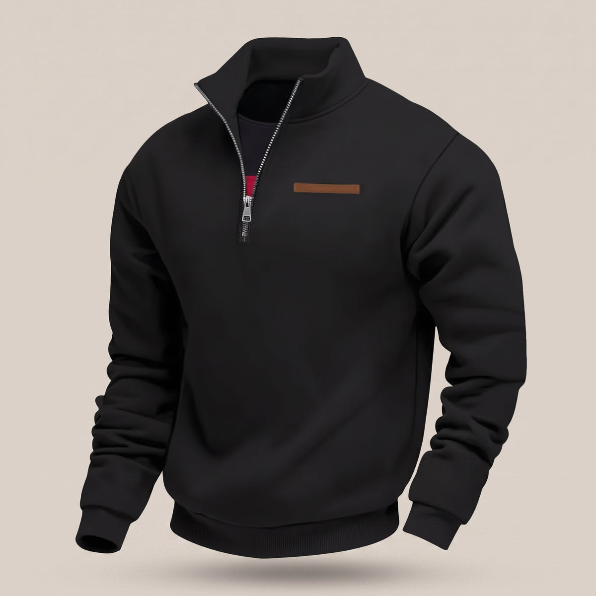 Men's Shape-Holding Fleece Sweatshirt in a Modern Cut - Black