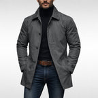 Men's Heritage Rain Mac with Turn-Down Collar and Trench Cut - Grey