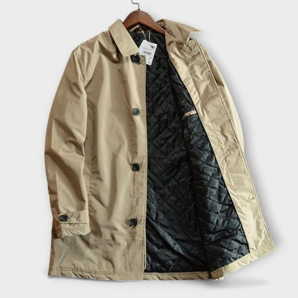 Men's Heritage Rain Mac with Turn-Down Collar and Trench Cut