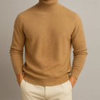 Men's Shape-Holding Ribbed Roll Neck with Tailored Cut