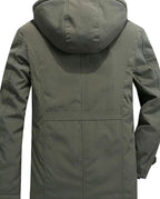Men's Hooded Sherpa Winter Jacket with Snap Flap Pockets