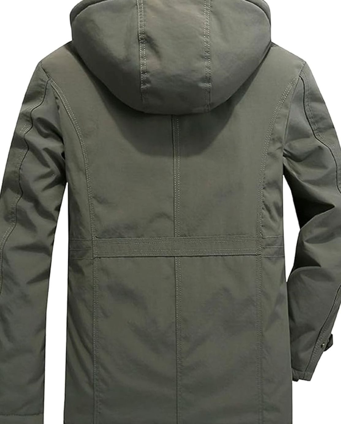 Men's Hooded Sherpa Winter Jacket with Snap Flap Pockets