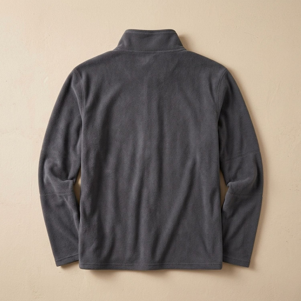 Men's Stand-Collar Fleece Jumper with Quarter Zip and Pockets