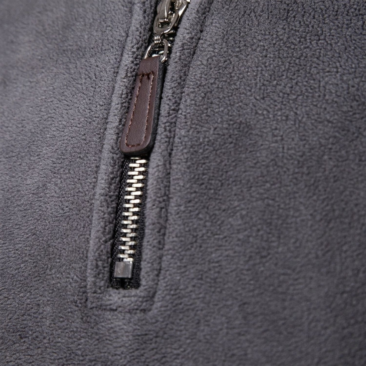Men's Stand-Collar Fleece Jumper with Quarter Zip and Pockets