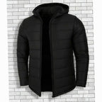 Men's Regular-Fit Channel-Quilted Puffer with Attached Hood