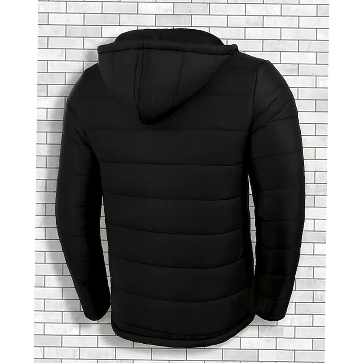Men's Regular-Fit Channel-Quilted Puffer with Attached Hood