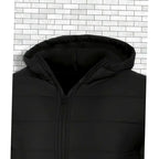 Men's Regular-Fit Channel-Quilted Puffer with Attached Hood