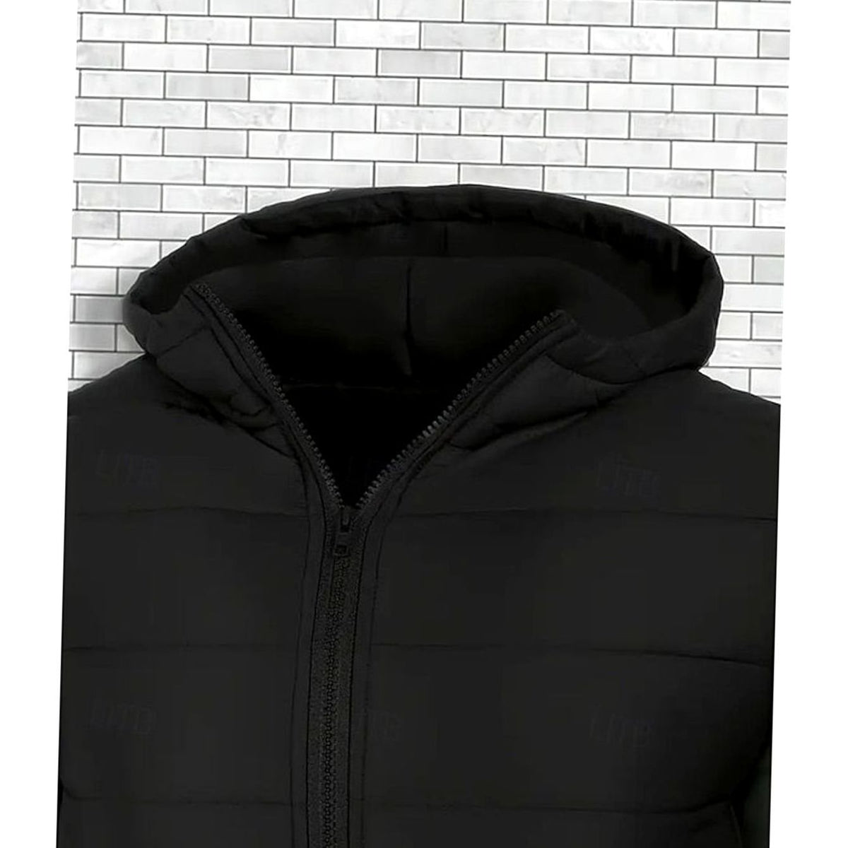 Men's Regular-Fit Channel-Quilted Puffer with Attached Hood