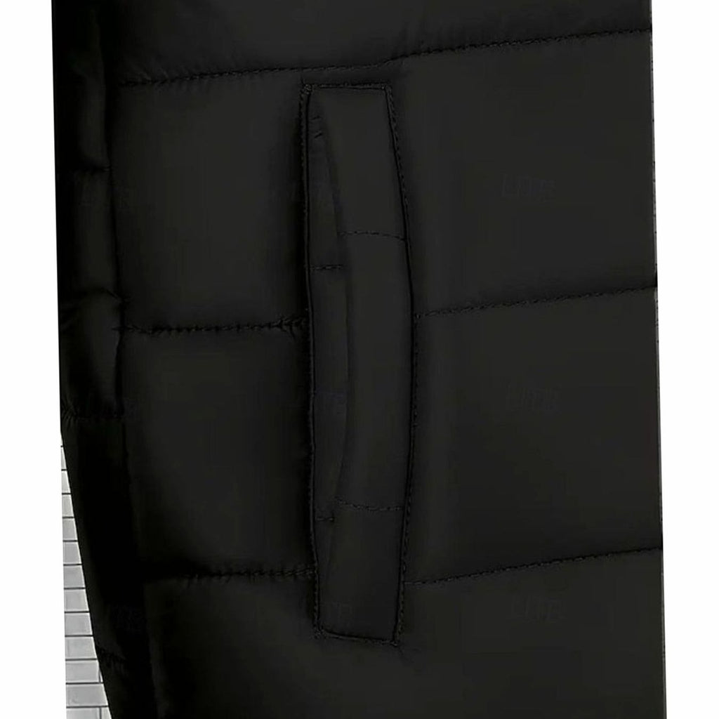 Men's Regular-Fit Channel-Quilted Puffer with Attached Hood