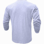 Men's Soft Long-Sleeve Henley T-Shirt in Breathable Fabric