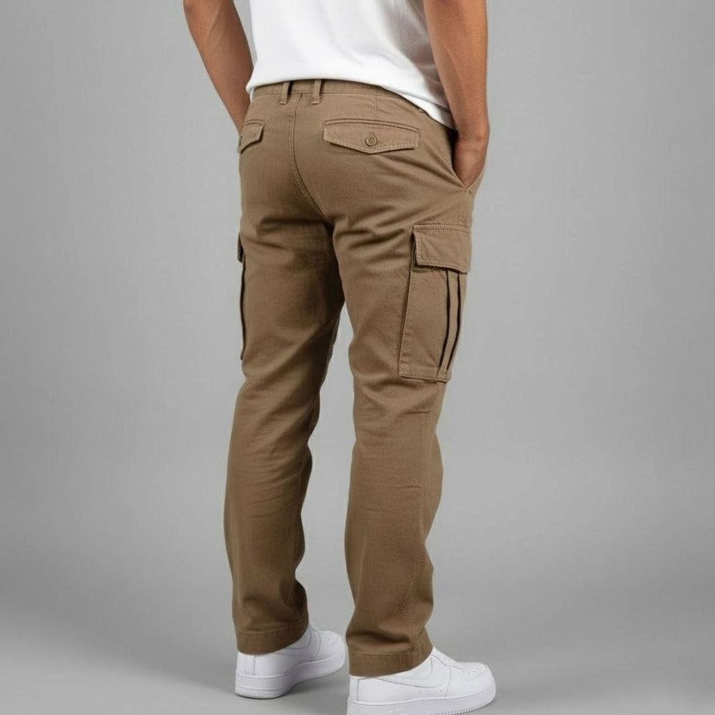 Men's Relaxed Urban Cargo Trousers with Flap-Covered Pockets