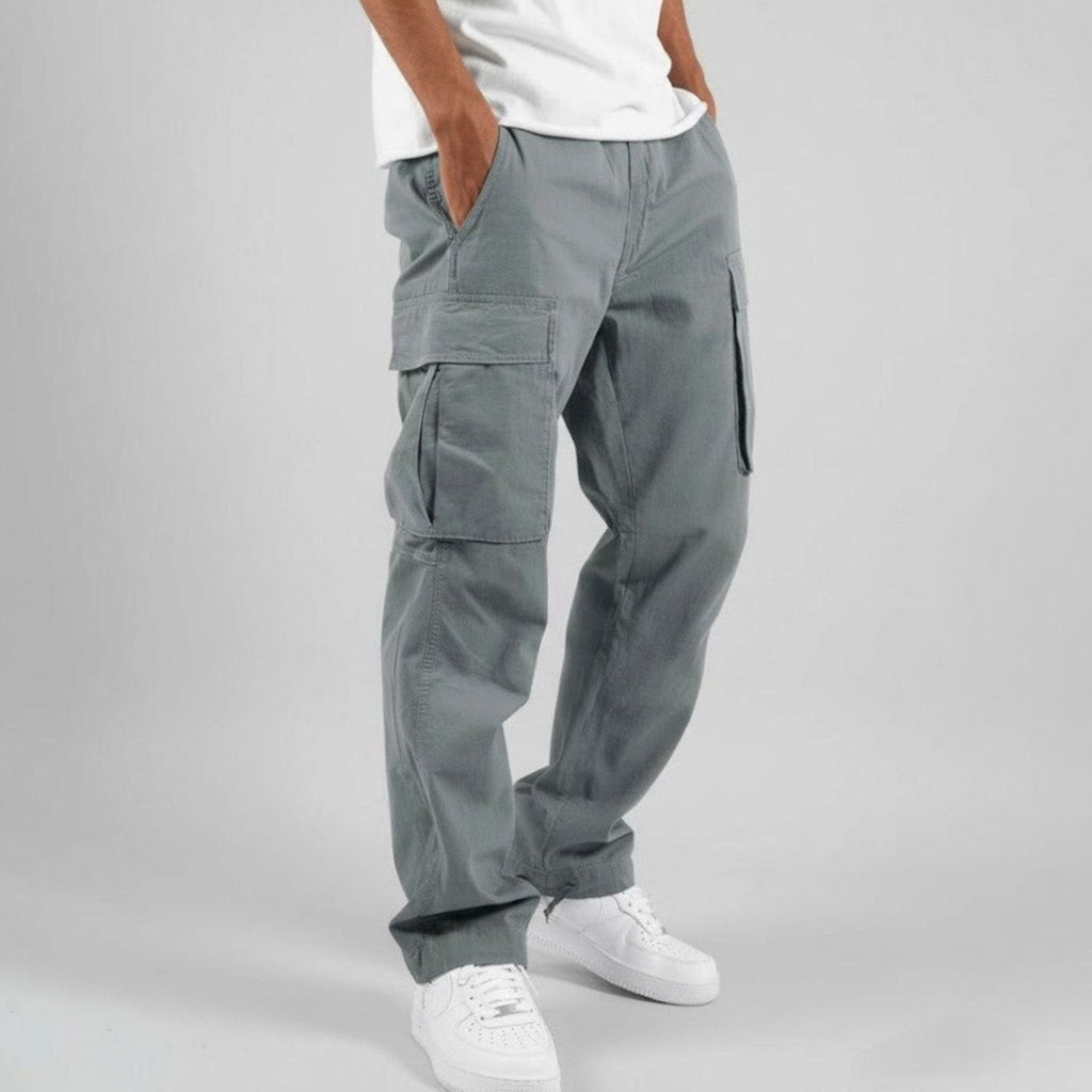 Men's Relaxed Urban Cargo Trousers with Flap-Covered Pockets