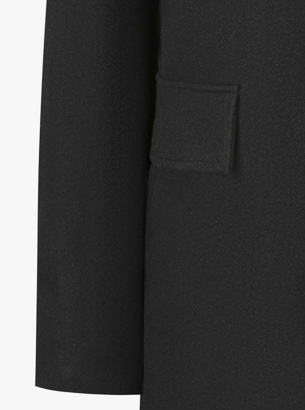 Men's Sharp Structured Wool Overcoat with Side Flap Pockets