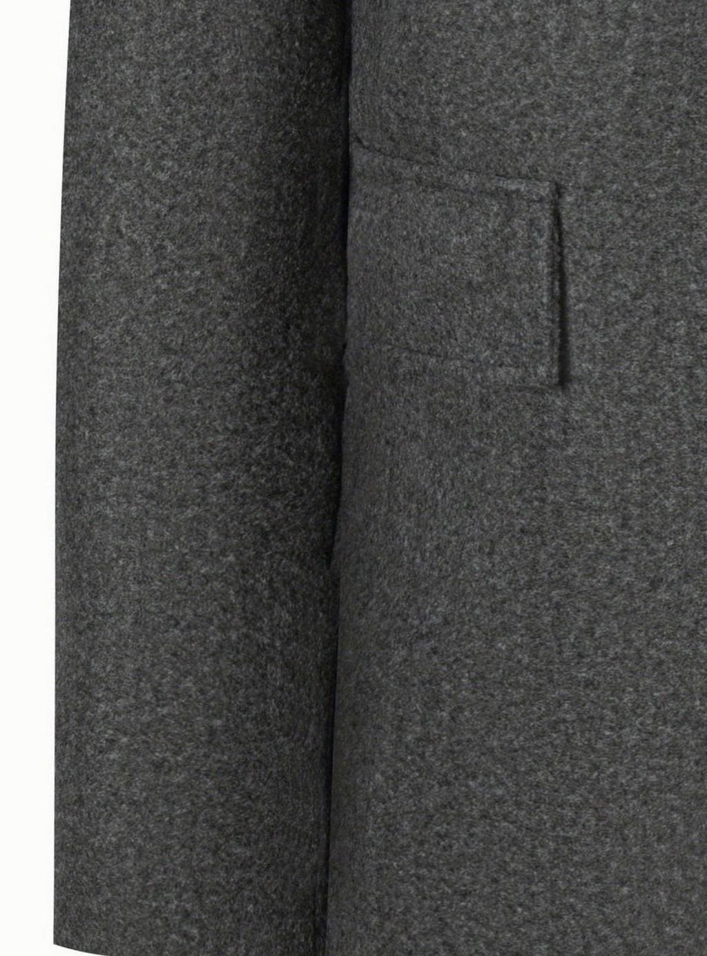 Men's Sharp Structured Wool Overcoat with Side Flap Pockets