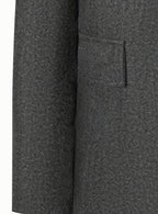 Men's Sharp Structured Wool Overcoat with Side Flap Pockets