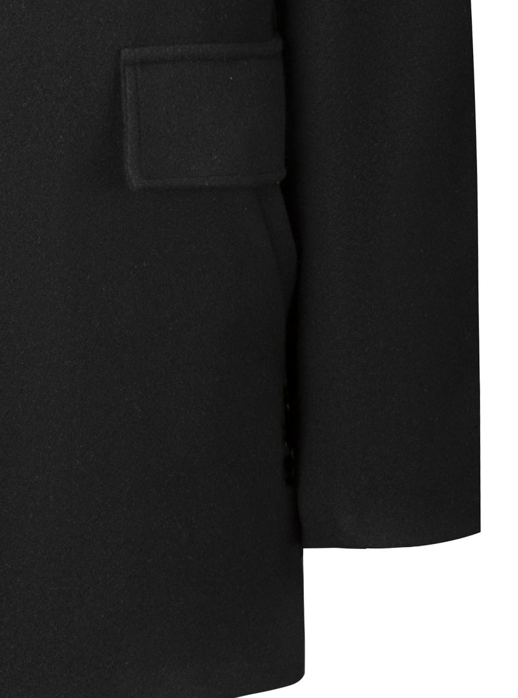 Men's Sharp Structured Wool Overcoat with Side Flap Pockets