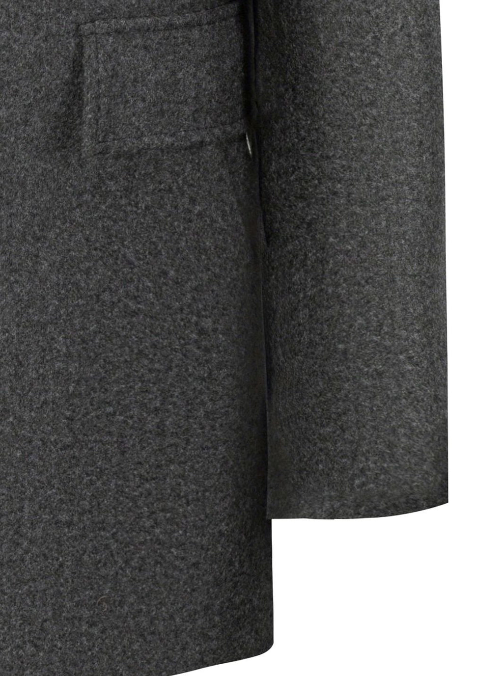 Men's Sharp Structured Wool Overcoat with Side Flap Pockets