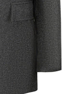 Men's Sharp Structured Wool Overcoat with Side Flap Pockets