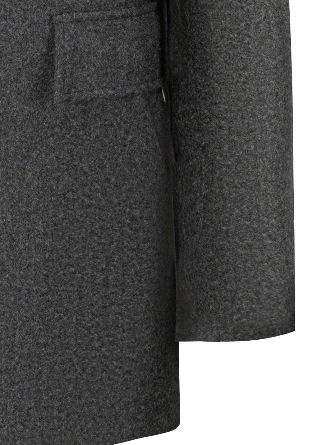 Men's Sharp Structured Wool Overcoat with Side Flap Pockets